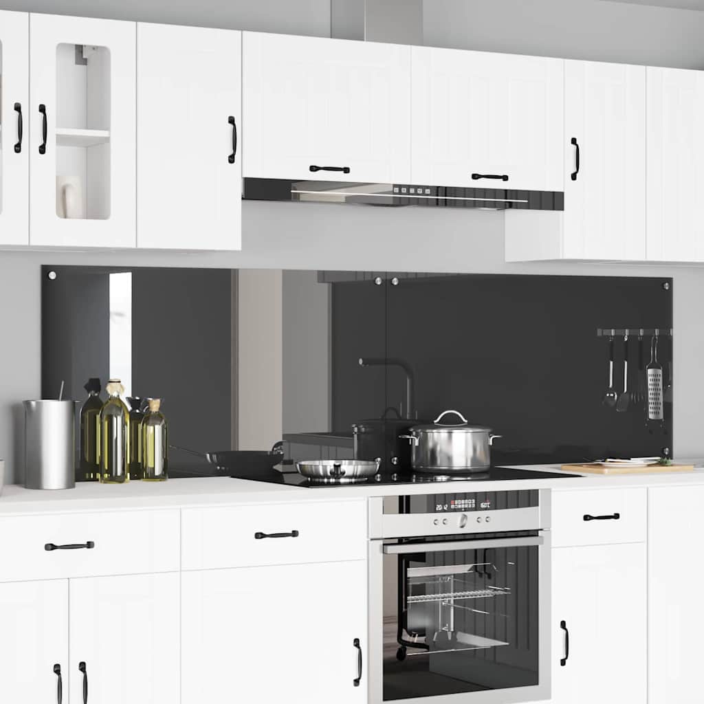 vidaXL Keuken Achterwand 2 pcs Lichtgrijs 70 x 40 cm gehard glas