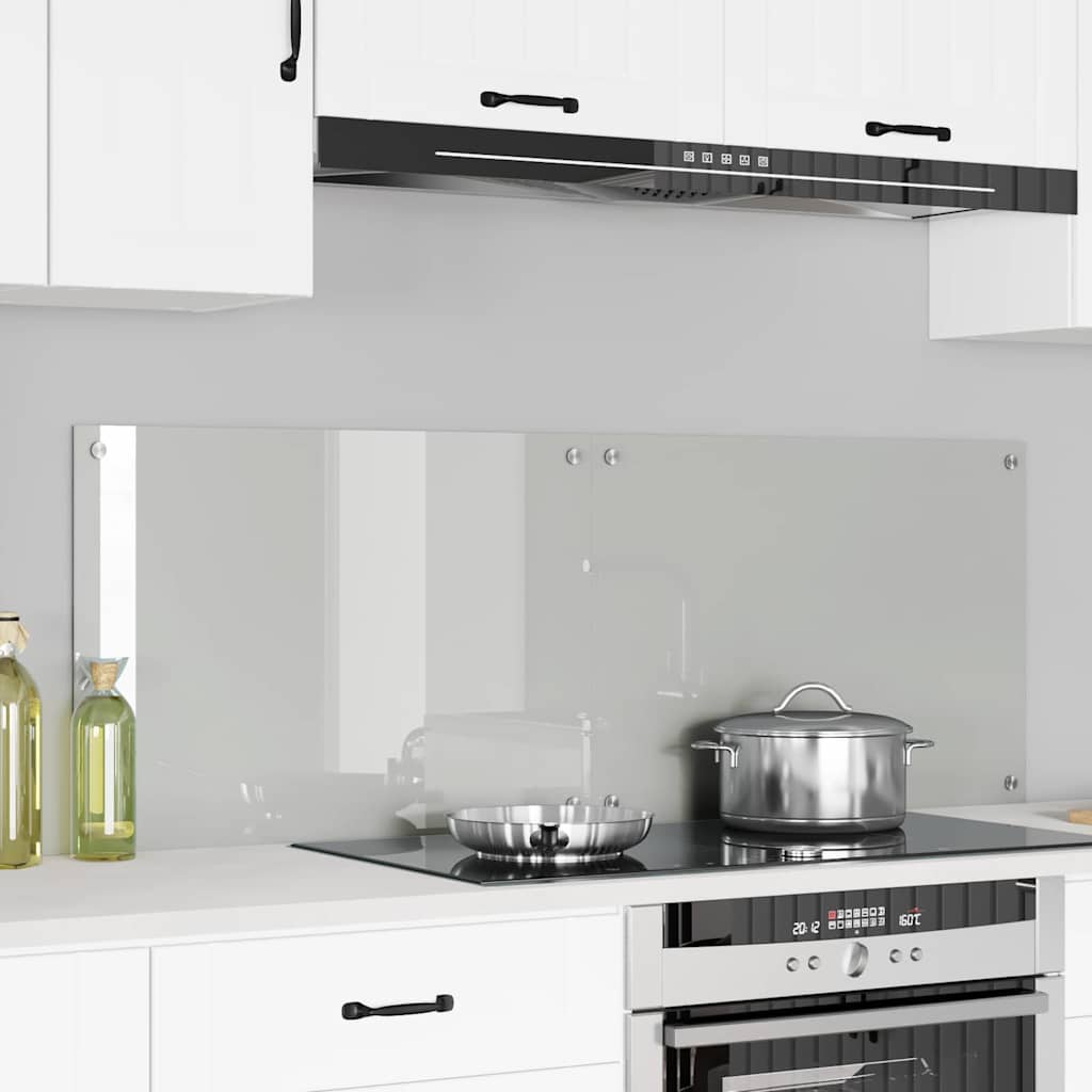 vidaXL Keuken Achterwand 2 pcs Lichtgrijs 70 x 40 cm gehard glas