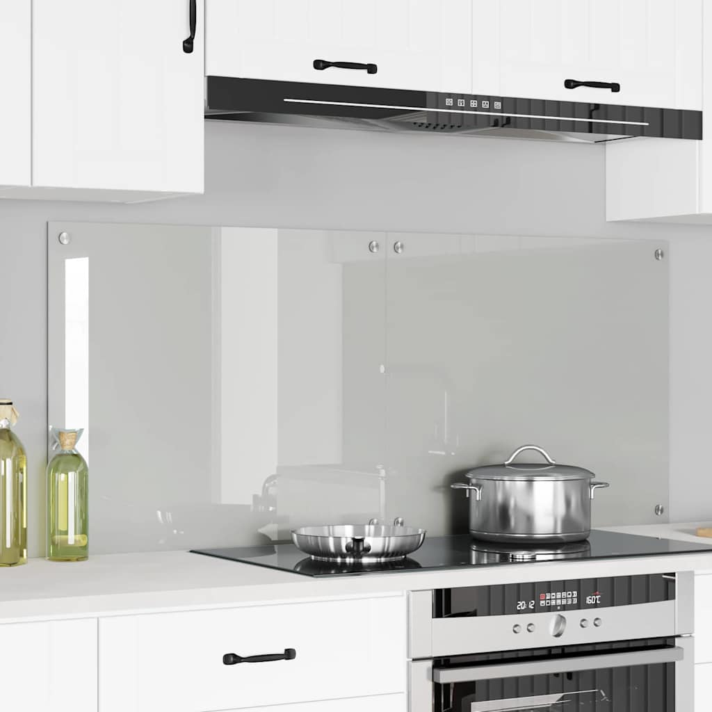 vidaXL Keuken Achterwand 2 pcs Lichtgrijs 70 x 40 cm gehard glas