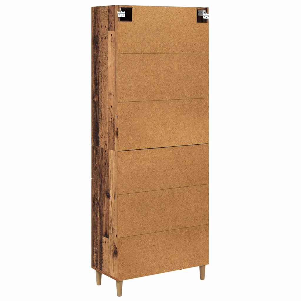 vidaXL Highboard Wandgemonteerd 2 pcs Zwart Eiken Bewerkt hout