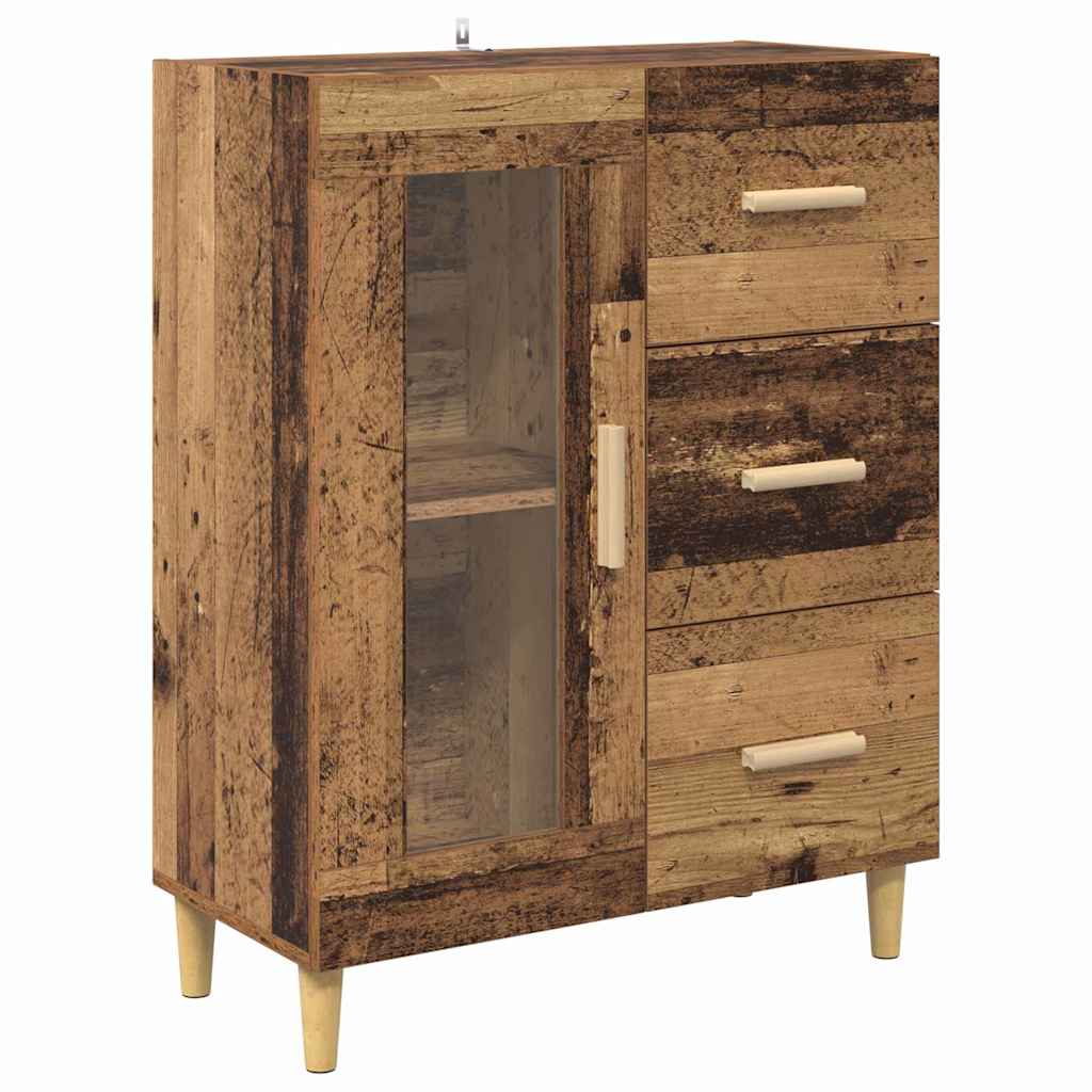 vidaXL Highboard Wandgemonteerd 2 pcs Zwart Eiken Bewerkt hout