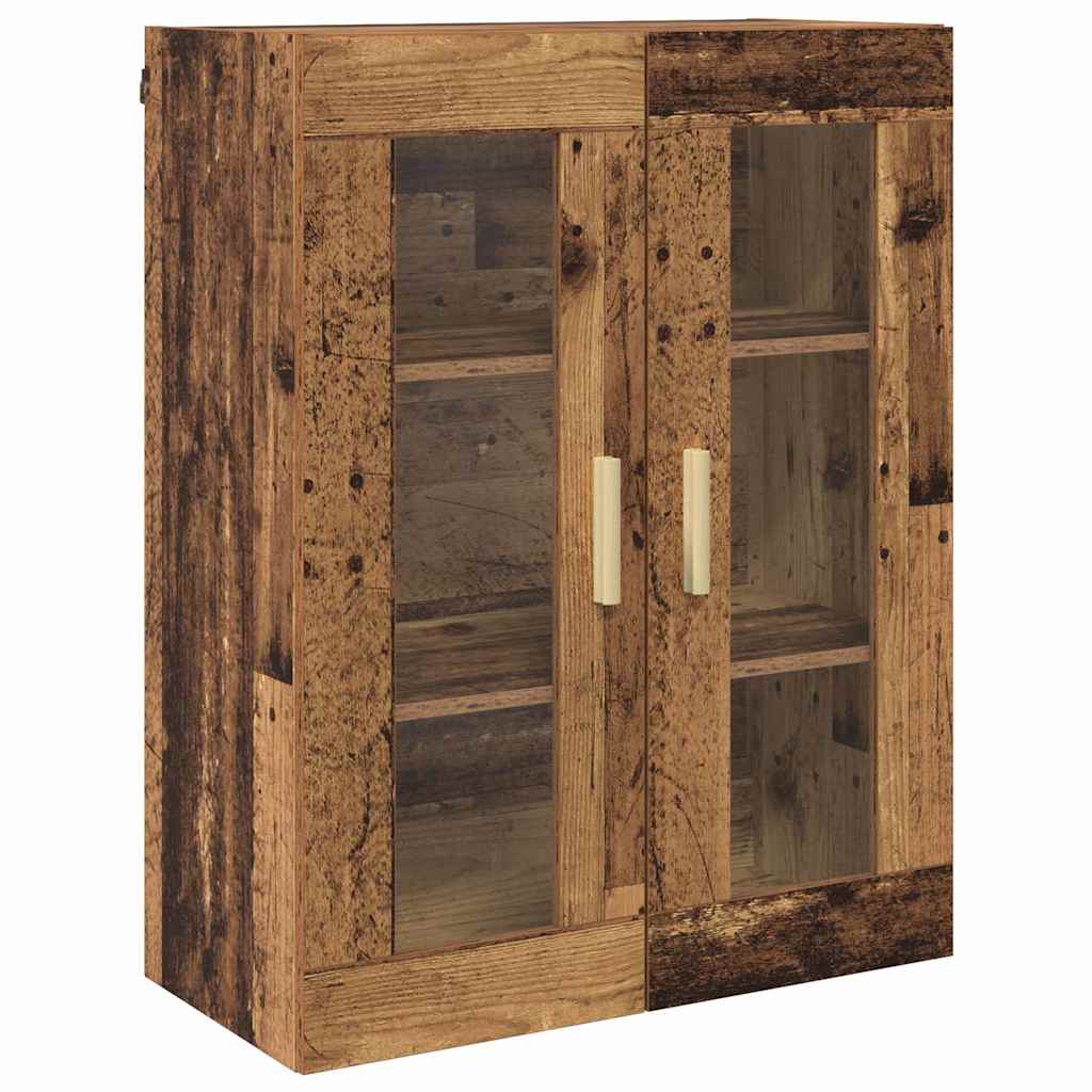 vidaXL Highboard Wandgemonteerd 2 pcs Zwart Eiken Bewerkt hout