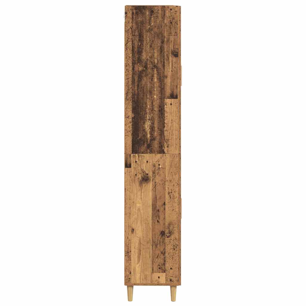 vidaXL Highboard Wandgemonteerd 2 pcs Zwart Eiken Bewerkt hout