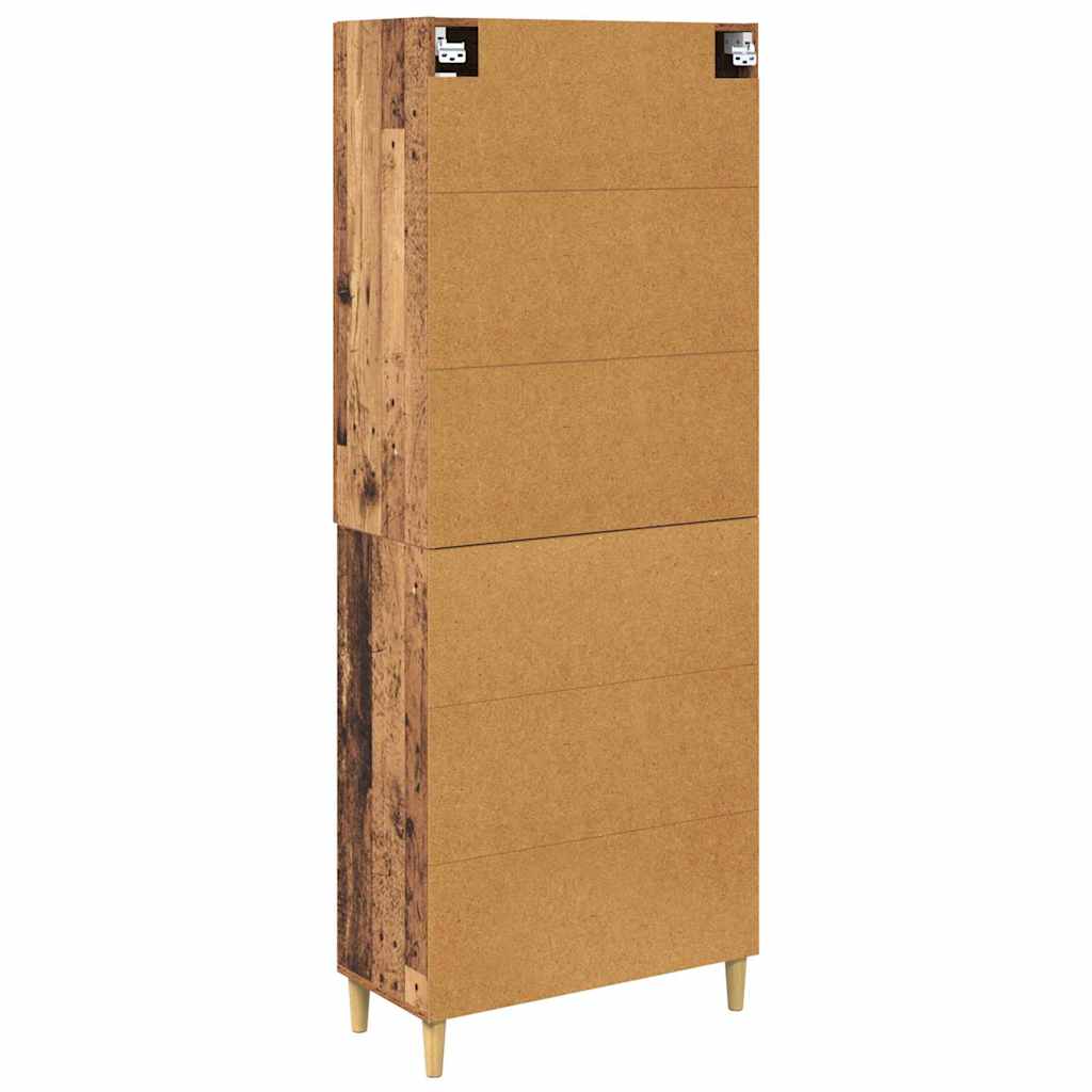 vidaXL Highboard Wandgemonteerd 2 pcs Zwart Eiken Bewerkt hout