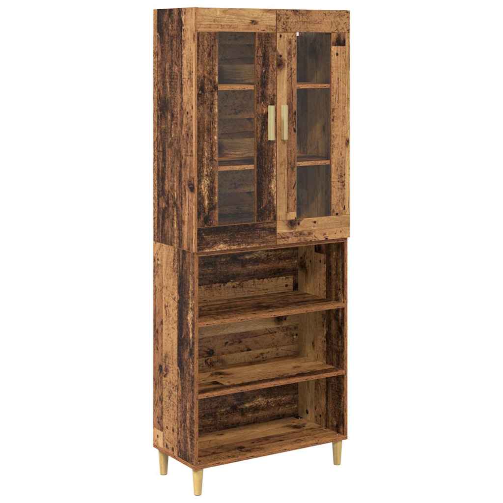 vidaXL Highboard Wandgemonteerd 2 pcs Zwart Eiken Bewerkt hout