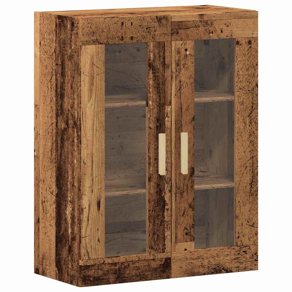 vidaXL Highboard Wandgemonteerd 2 pcs Zwart Eiken Bewerkt hout