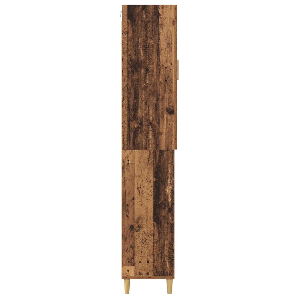 vidaXL Highboard Wandgemonteerd 2 pcs Zwart Eiken Bewerkt hout