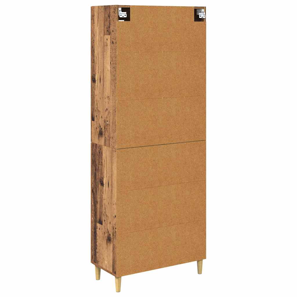 vidaXL Highboard Wandgemonteerd 2 pcs Zwart Eiken Bewerkt hout