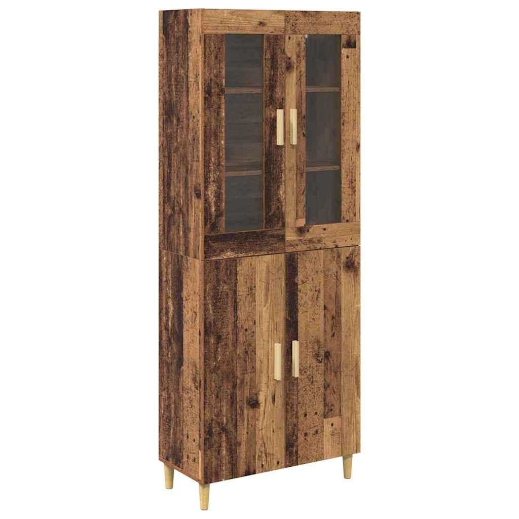 vidaXL Highboard Wandgemonteerd 2 pcs Zwart Eiken Bewerkt hout
