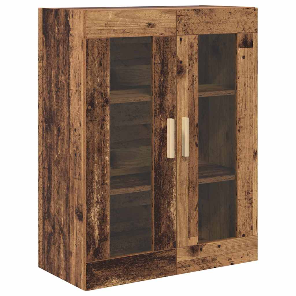 vidaXL Highboard Wandgemonteerd 2 pcs Zwart Eiken Bewerkt hout