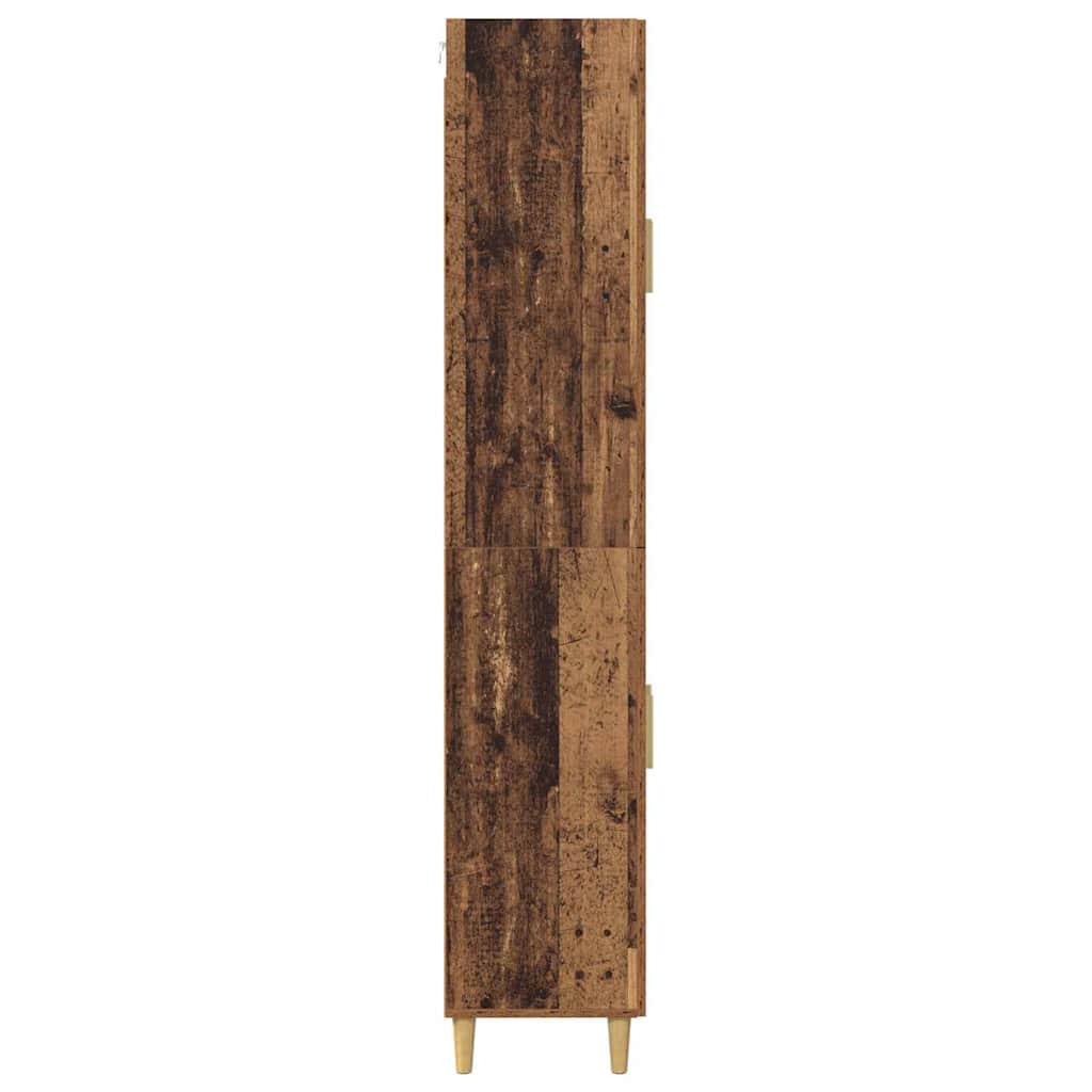 vidaXL Highboard Wandgemonteerd 2 pcs Zwart Eiken Bewerkt hout