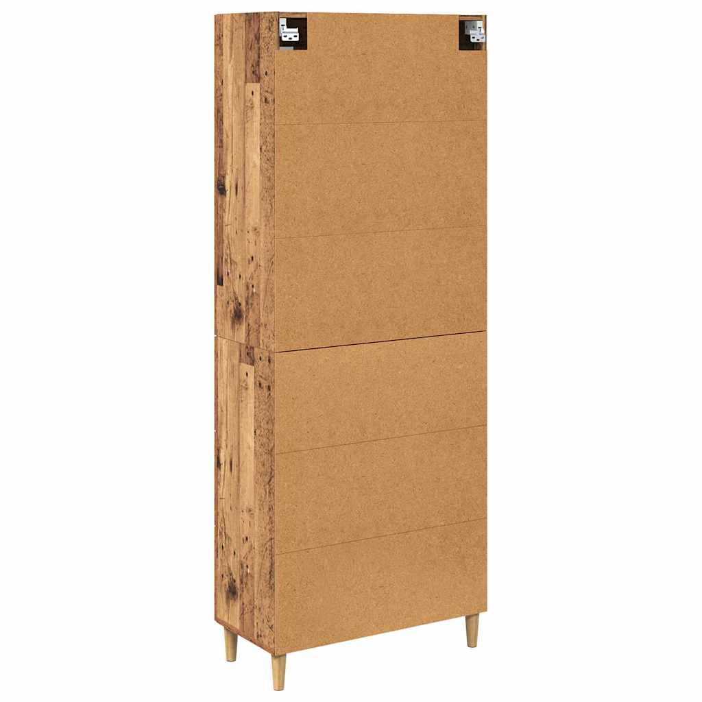 vidaXL Highboard Wandgemonteerd 2 pcs Zwart Eiken Bewerkt hout