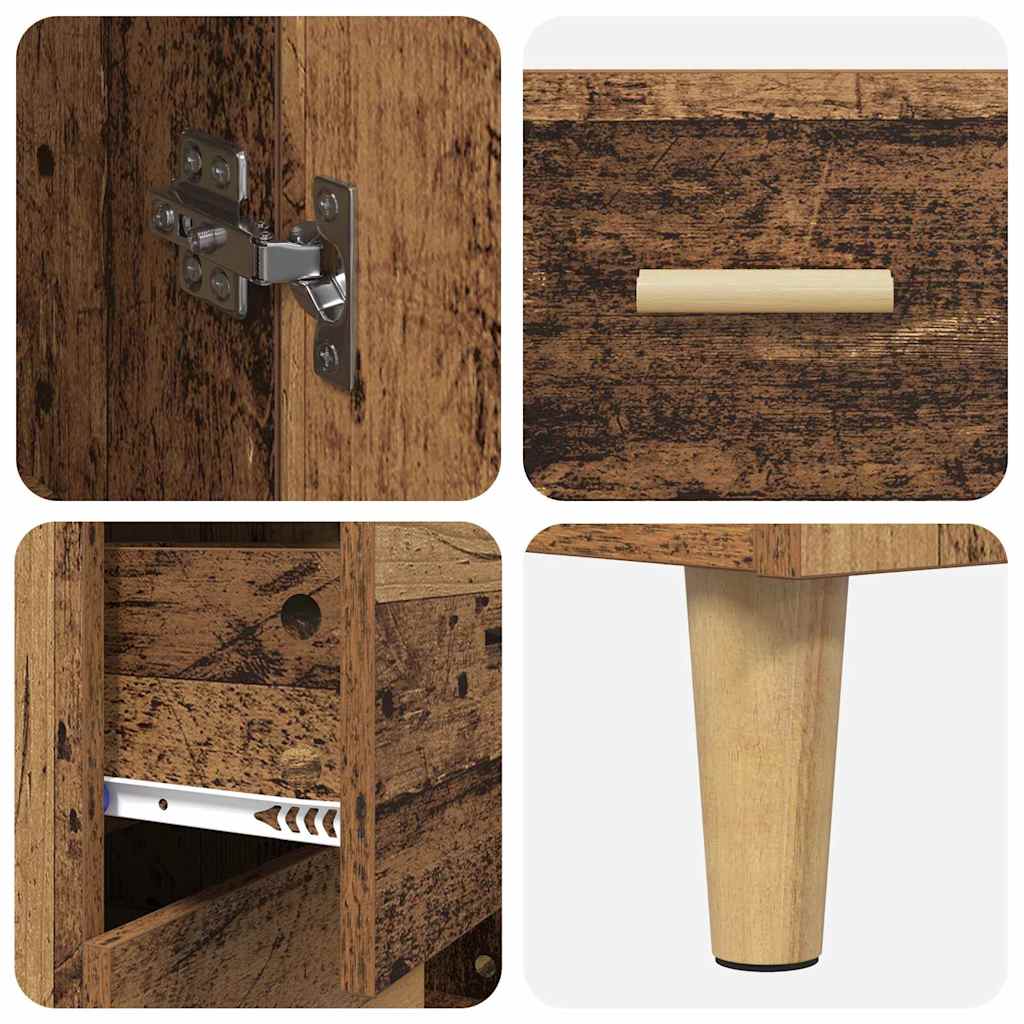 vidaXL Highboard Wandgemonteerd 2 pcs Zwart Eiken Bewerkt hout