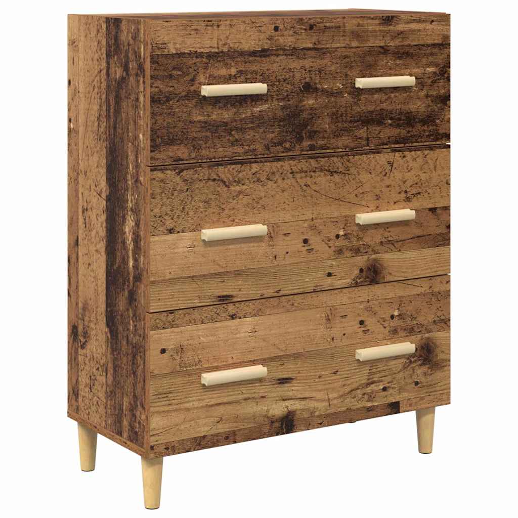 vidaXL Highboard Wandgemonteerd 2 pcs Zwart Eiken Bewerkt hout