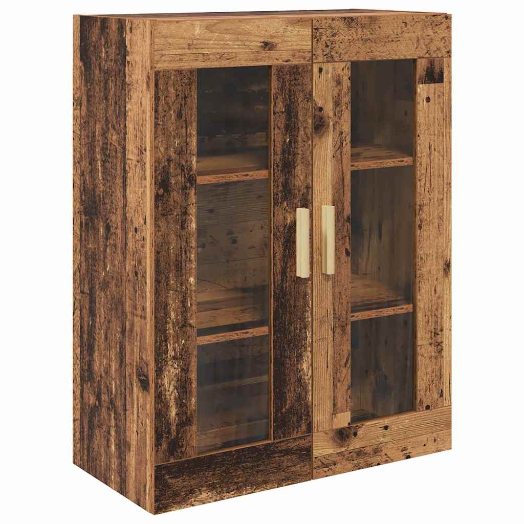 vidaXL Highboard Wandgemonteerd 2 pcs Zwart Eiken Bewerkt hout