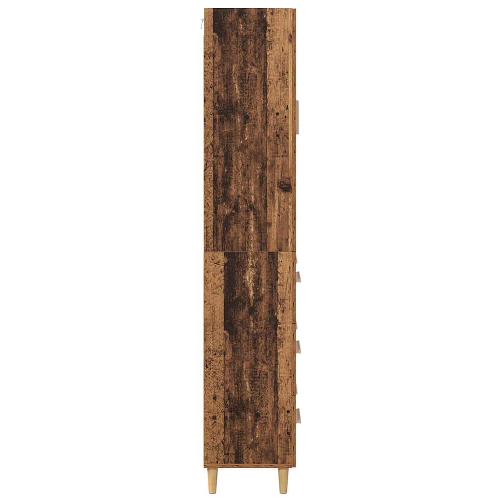 vidaXL Highboard Wandgemonteerd 2 pcs Zwart Eiken Bewerkt hout