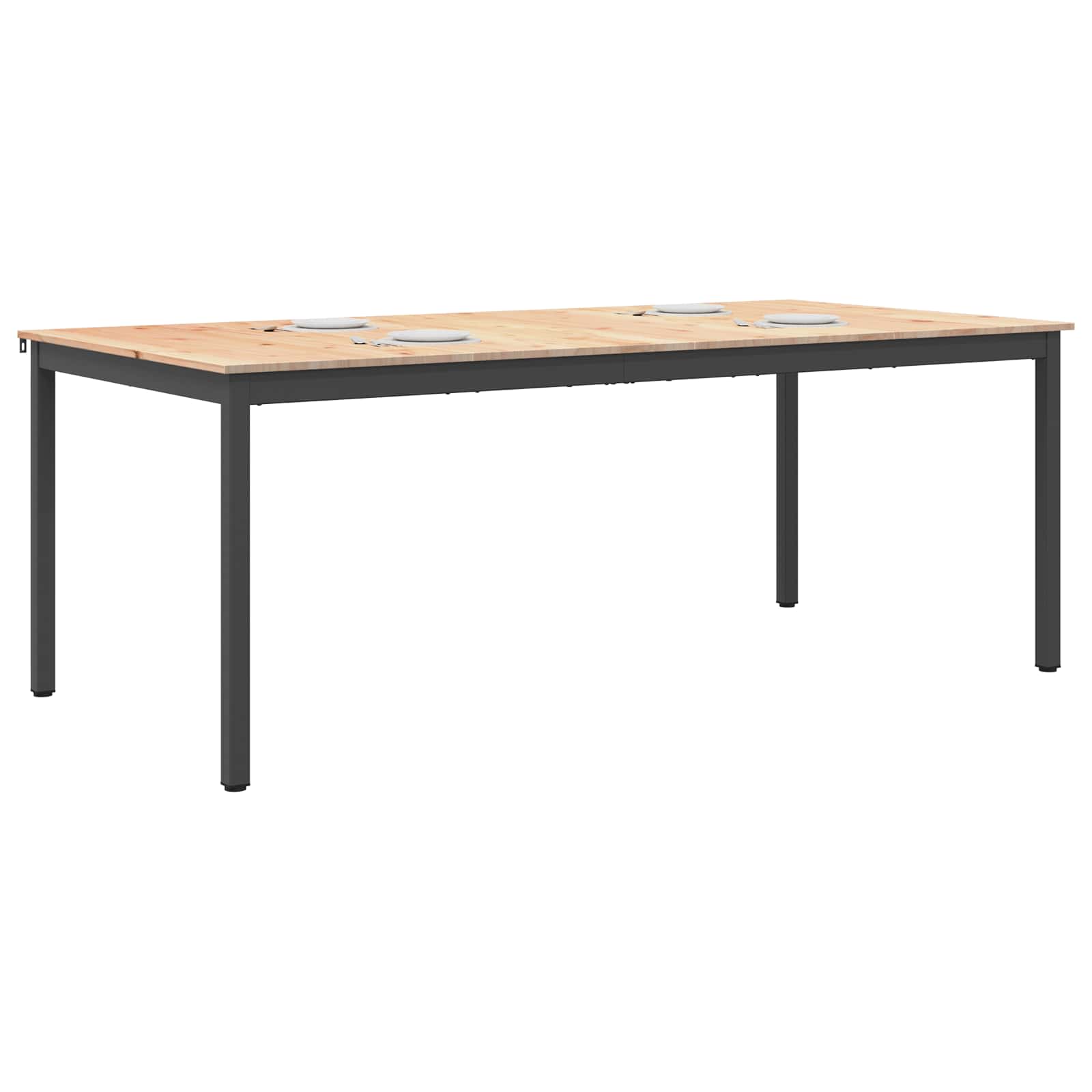 vidaXL Eettafel Naturel 200 x 100 x 75 cm Massief grenenhout
