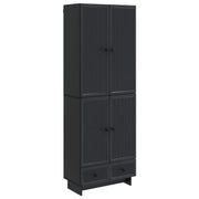 vidaXL Kastenset 2 pcs Zwart 66 x 34,5 x 95 cm Bewerkt hout