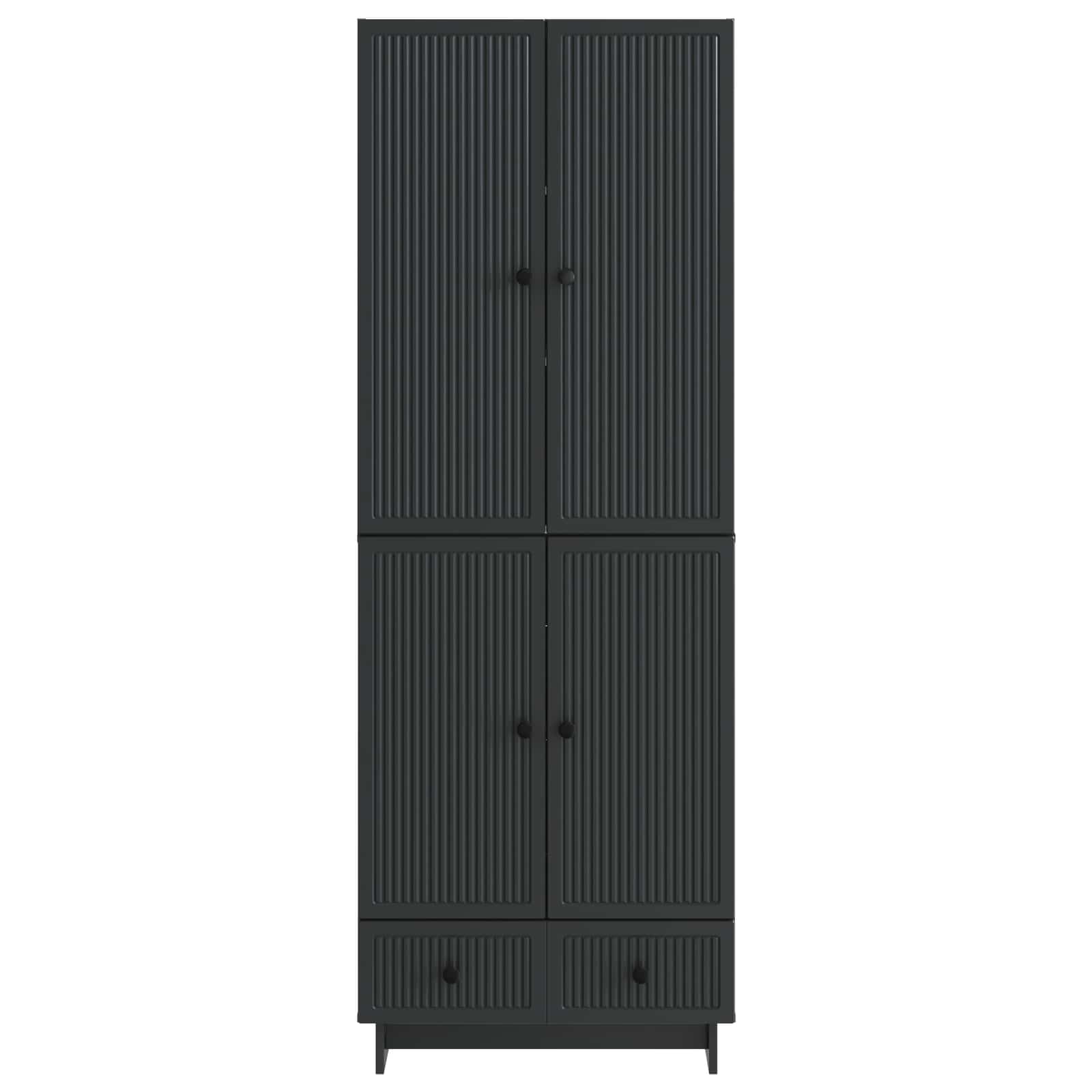vidaXL Kastenset 2 pcs Zwart 66 x 34,5 x 95 cm Bewerkt hout