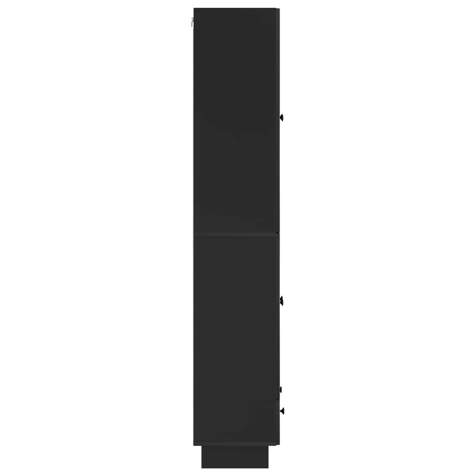 vidaXL Kastenset 2 pcs Zwart 66 x 34,5 x 95 cm Bewerkt hout