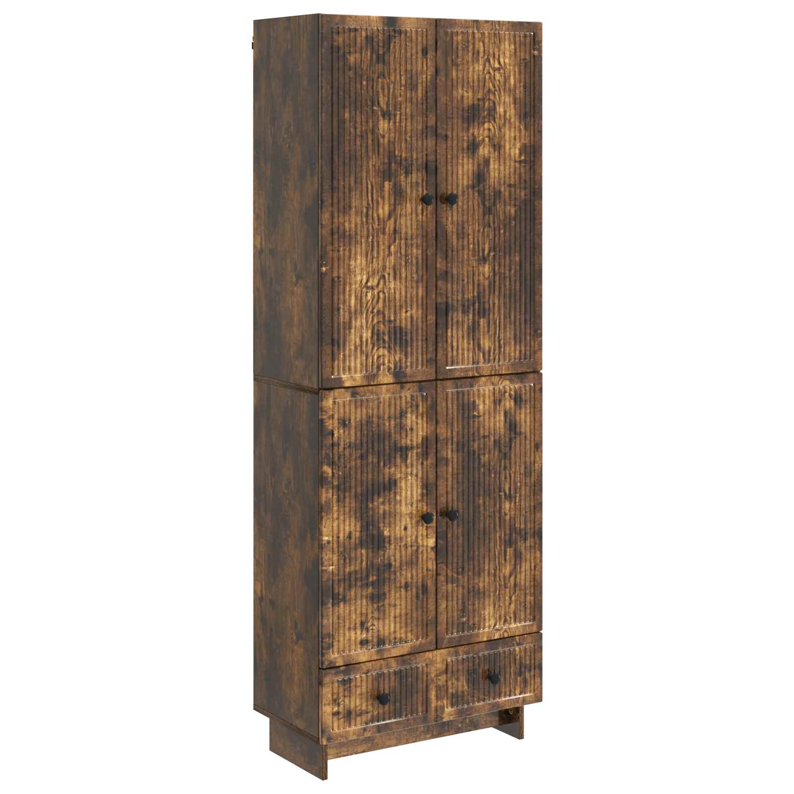 vidaXL Kastenset 2 pcs Zwart 66 x 34,5 x 95 cm Bewerkt hout