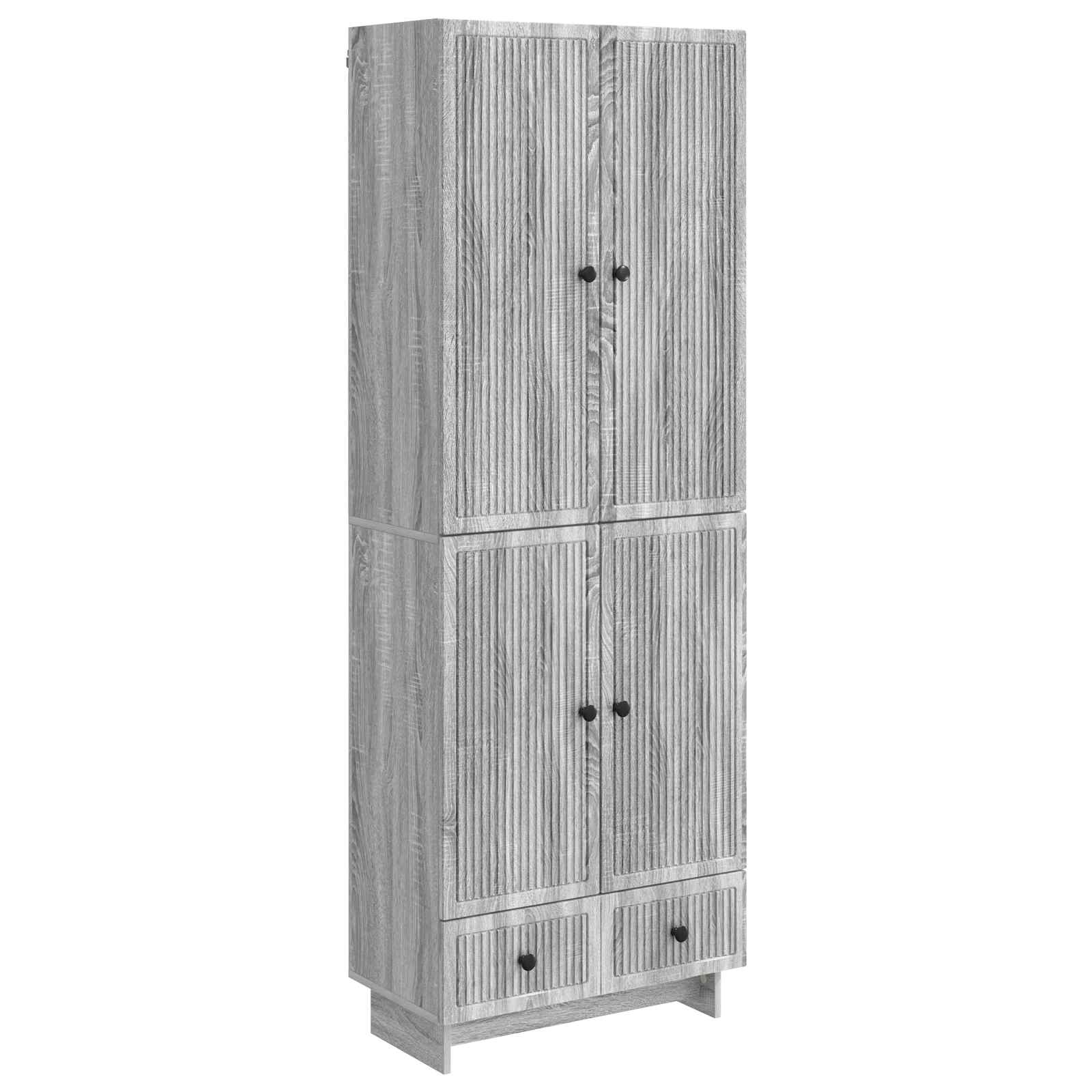 vidaXL Kastenset 2 pcs Zwart 66 x 34,5 x 95 cm Bewerkt hout
