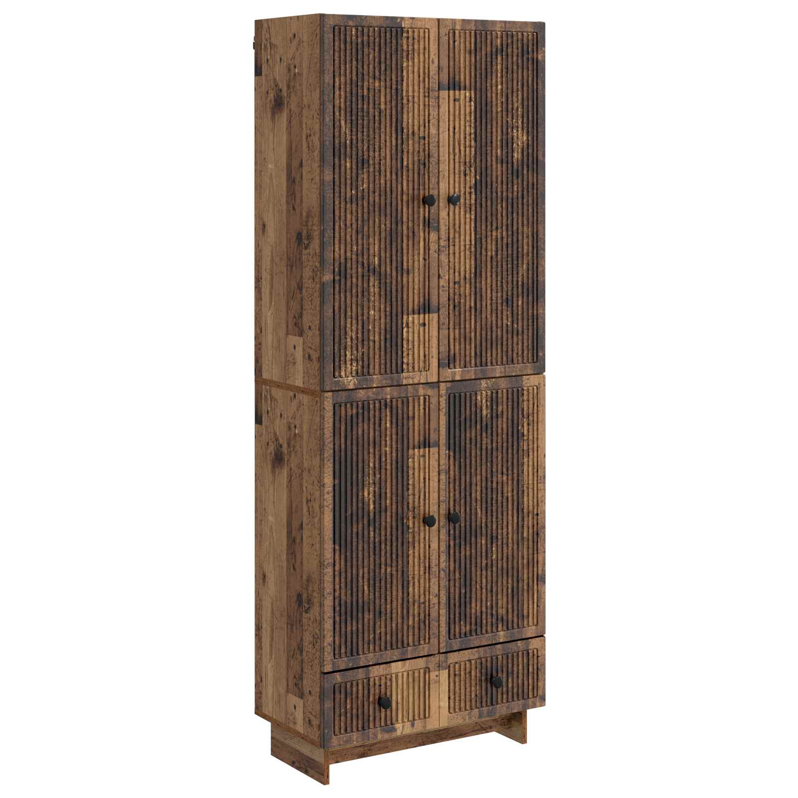 vidaXL Kastenset 2 pcs Zwart 66 x 34,5 x 95 cm Bewerkt hout