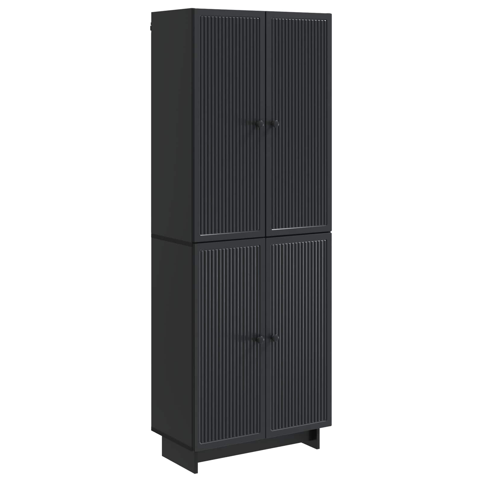vidaXL Kastenset 2 pcs Zwart 66 x 34,5 x 90 cm Bewerkt hout