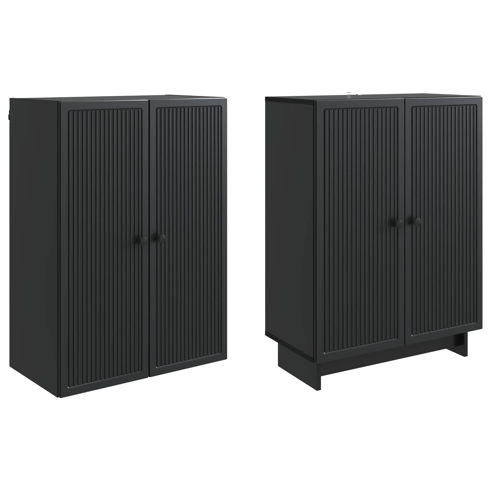 vidaXL Kastenset 2 pcs Zwart 66 x 34,5 x 90 cm Bewerkt hout