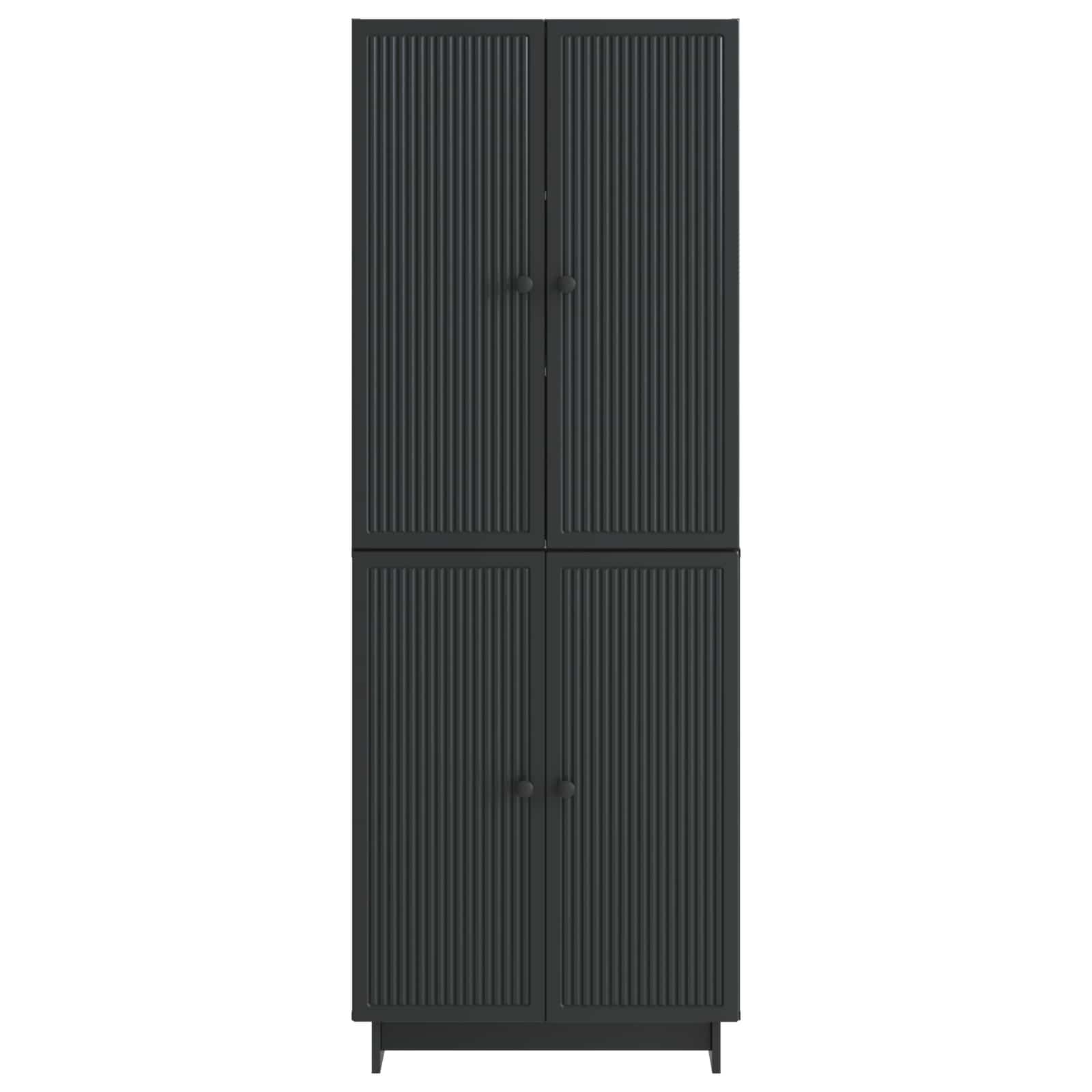 vidaXL Kastenset 2 pcs Zwart 66 x 34,5 x 90 cm Bewerkt hout