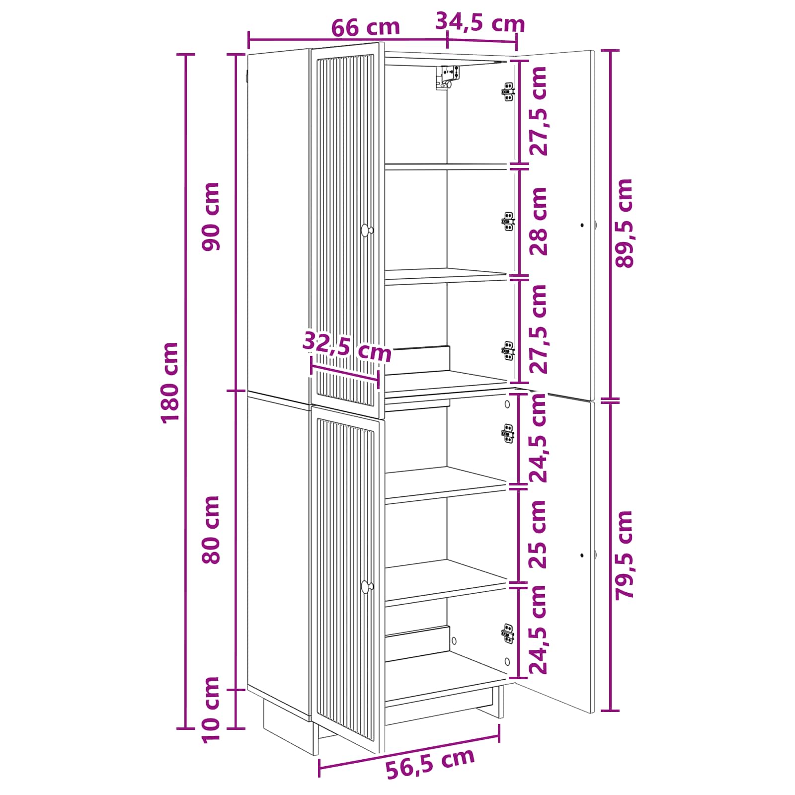 vidaXL Kastenset 2 pcs Zwart 66 x 34,5 x 90 cm Bewerkt hout