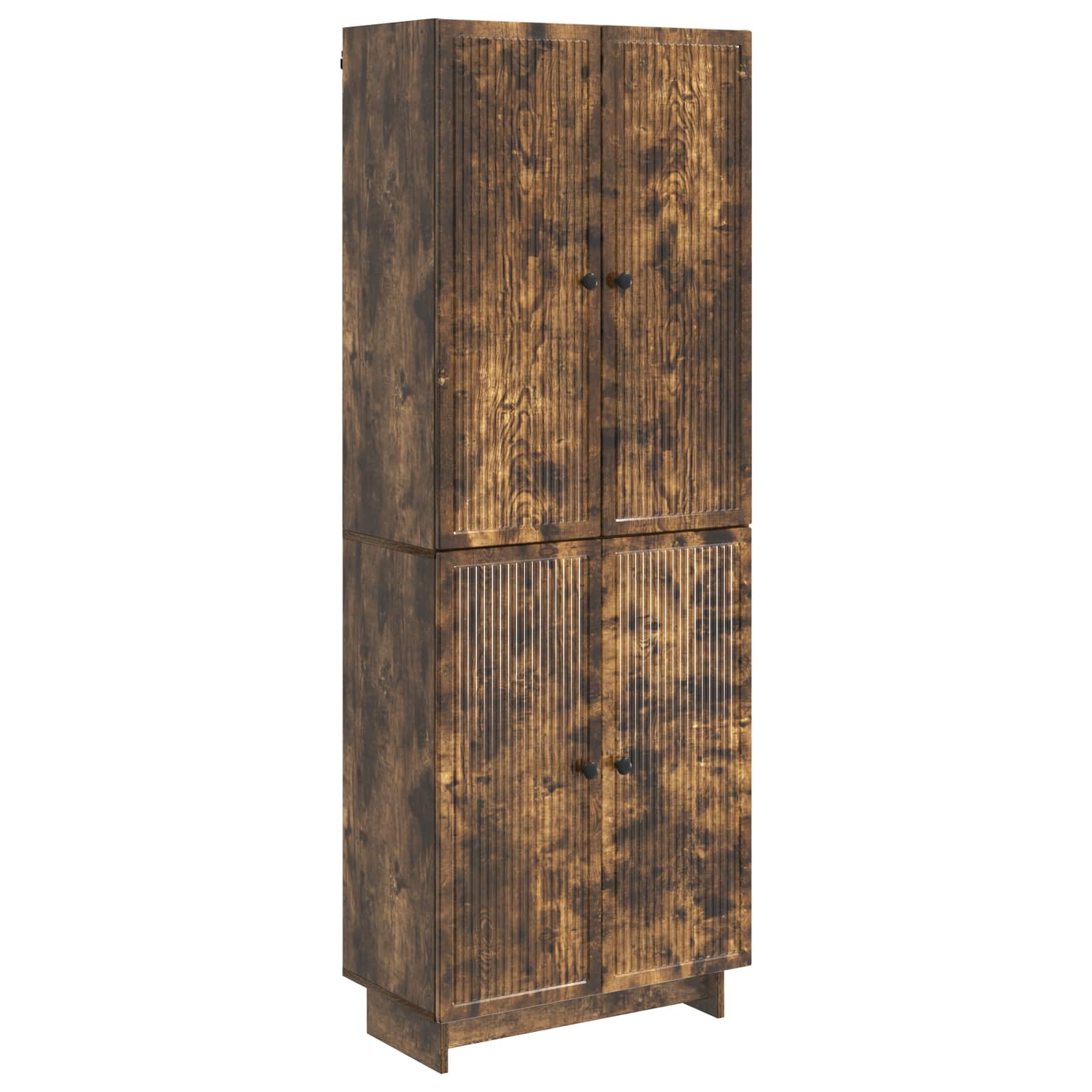 vidaXL Kastenset 2 pcs Zwart 66 x 34,5 x 90 cm Bewerkt hout