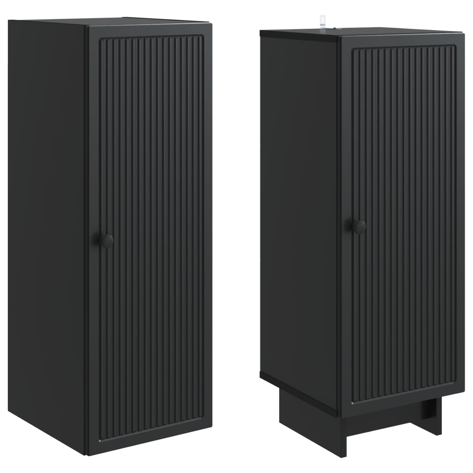 vidaXL Kastenset 2 pcs Zwart 34,5 x 33 x 90 cm Bewerkt hout