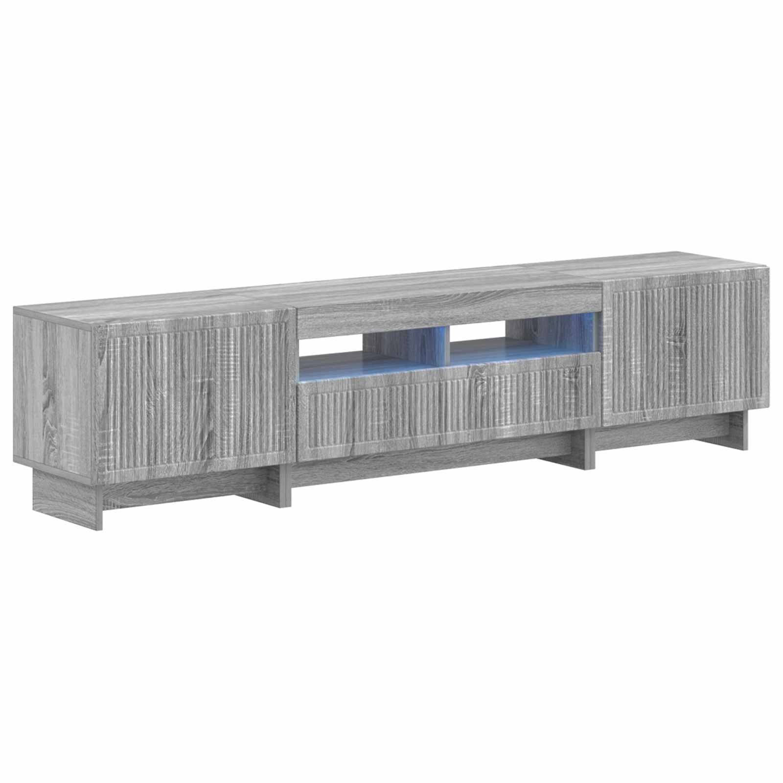vidaXL 5-delige LED TV-kast Zwart Bewerkt hout