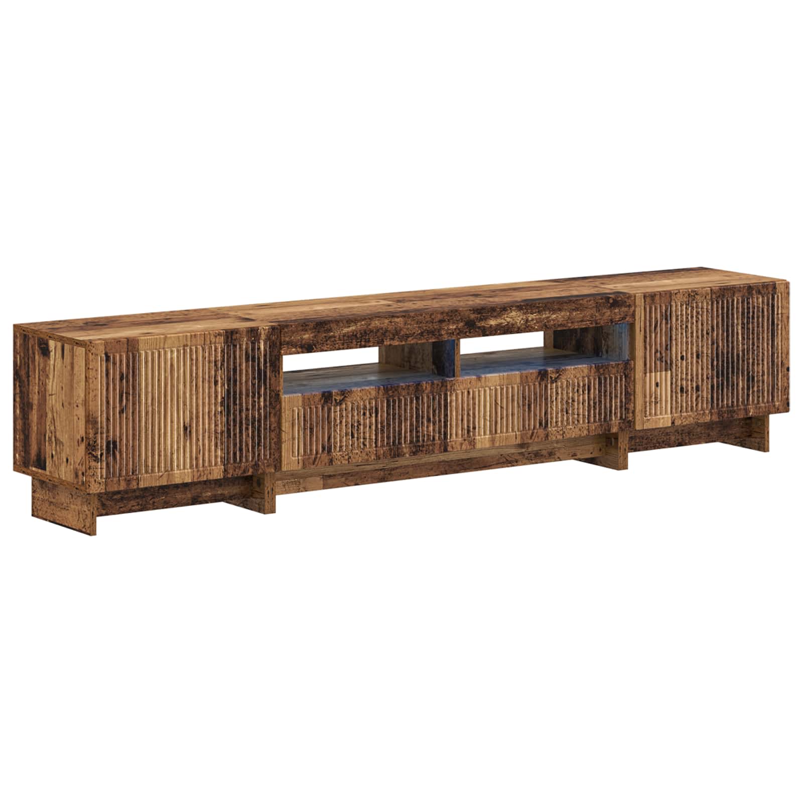 vidaXL 5-delige LED TV-kast Zwart Bewerkt hout