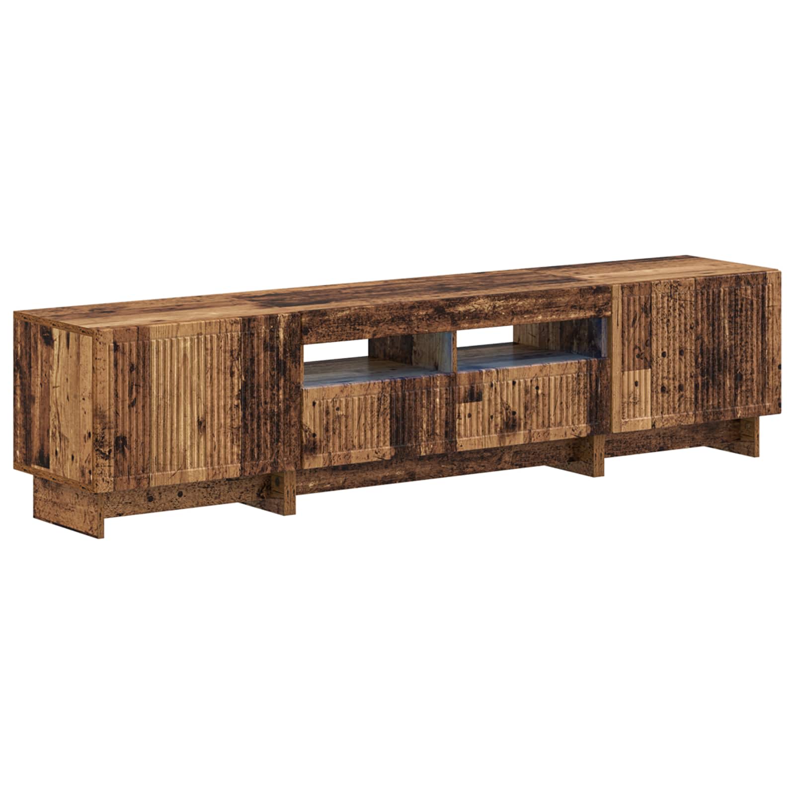 vidaXL 5-delige LED TV-kast Zwart Bewerkt hout