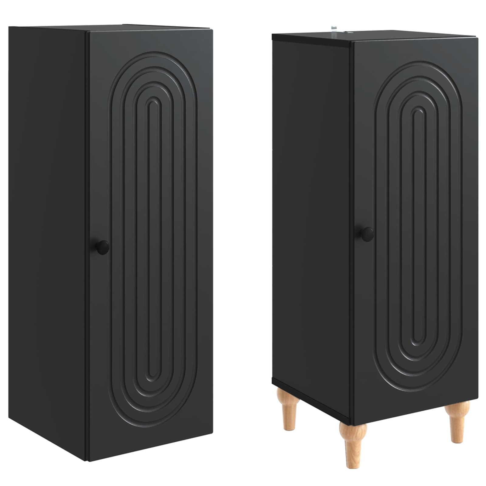 vidaXL Kastenset 2 pcs Zwart Bewerkt hout