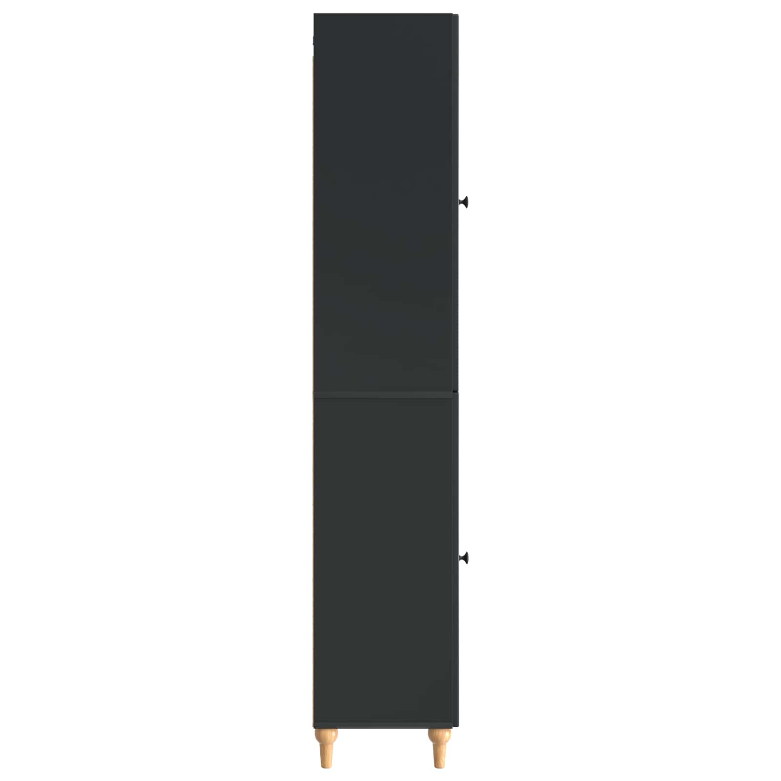 vidaXL Kastenset 2 pcs Zwart Bewerkt hout