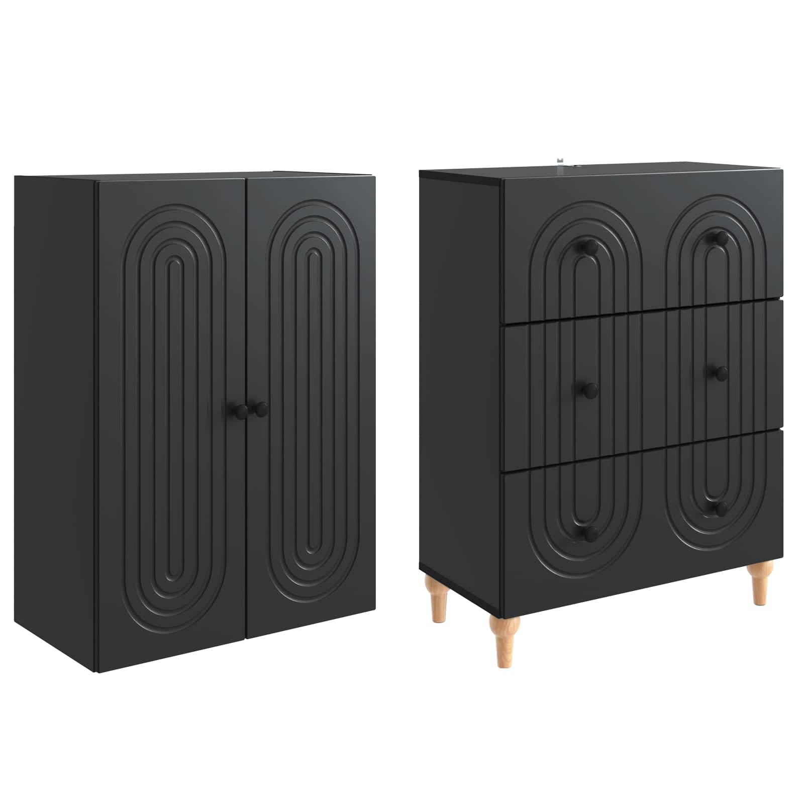 vidaXL Kastenset 2 pcs 66 x 34,5 x 90 cm Bewerkt hout