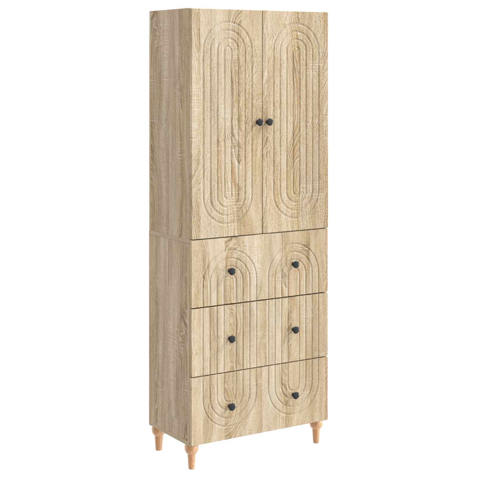 vidaXL Kastenset 2 pcs 66 x 34,5 x 90 cm Bewerkt hout