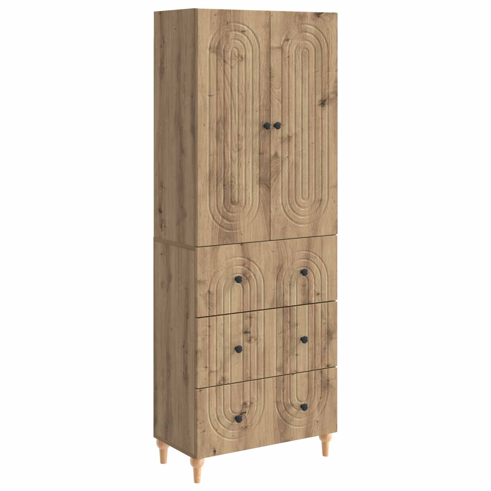 vidaXL Kastenset 2 pcs 66 x 34,5 x 90 cm Bewerkt hout