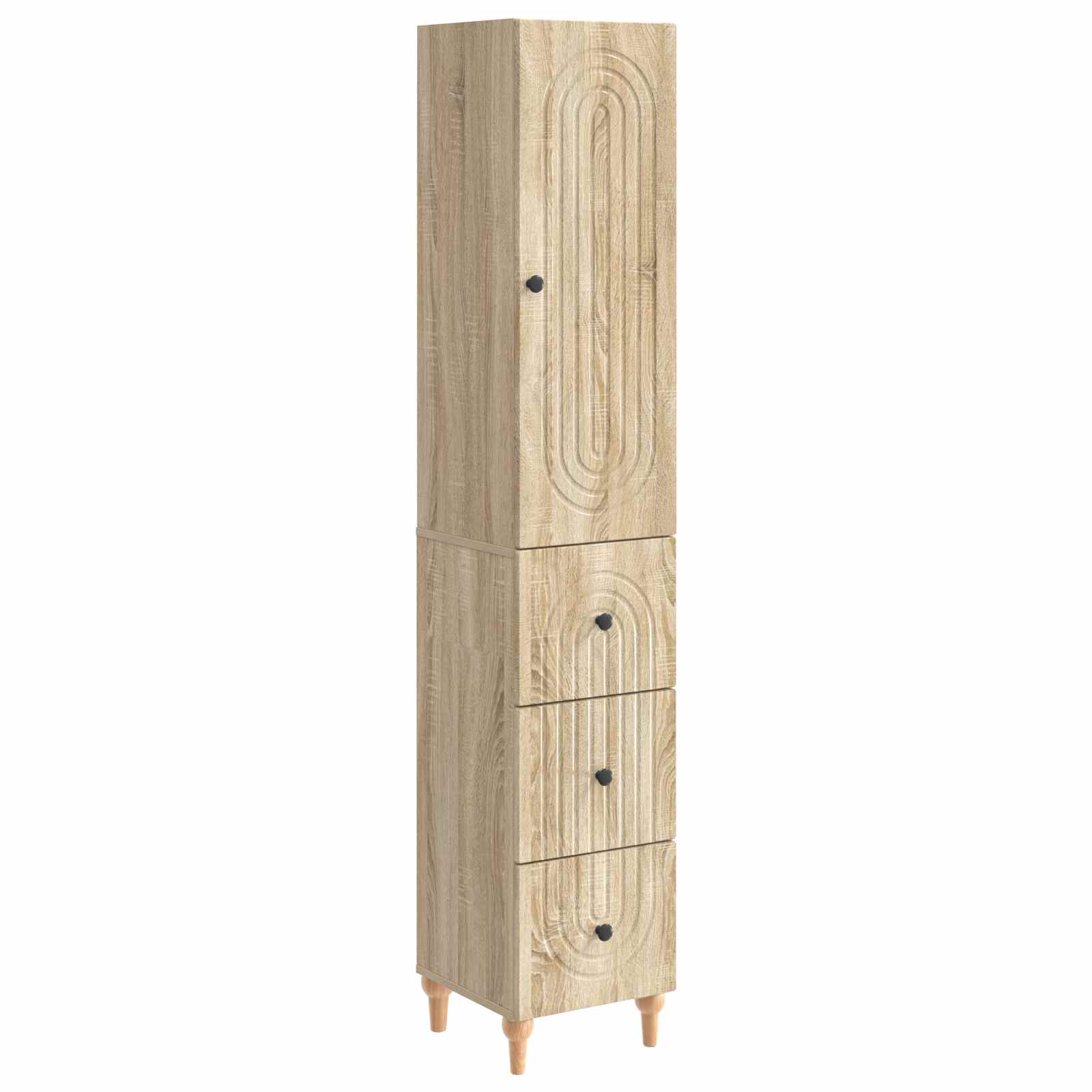 vidaXL Kastenset 2 pcs 33 x 34,5 x 90 cm Bewerkt hout