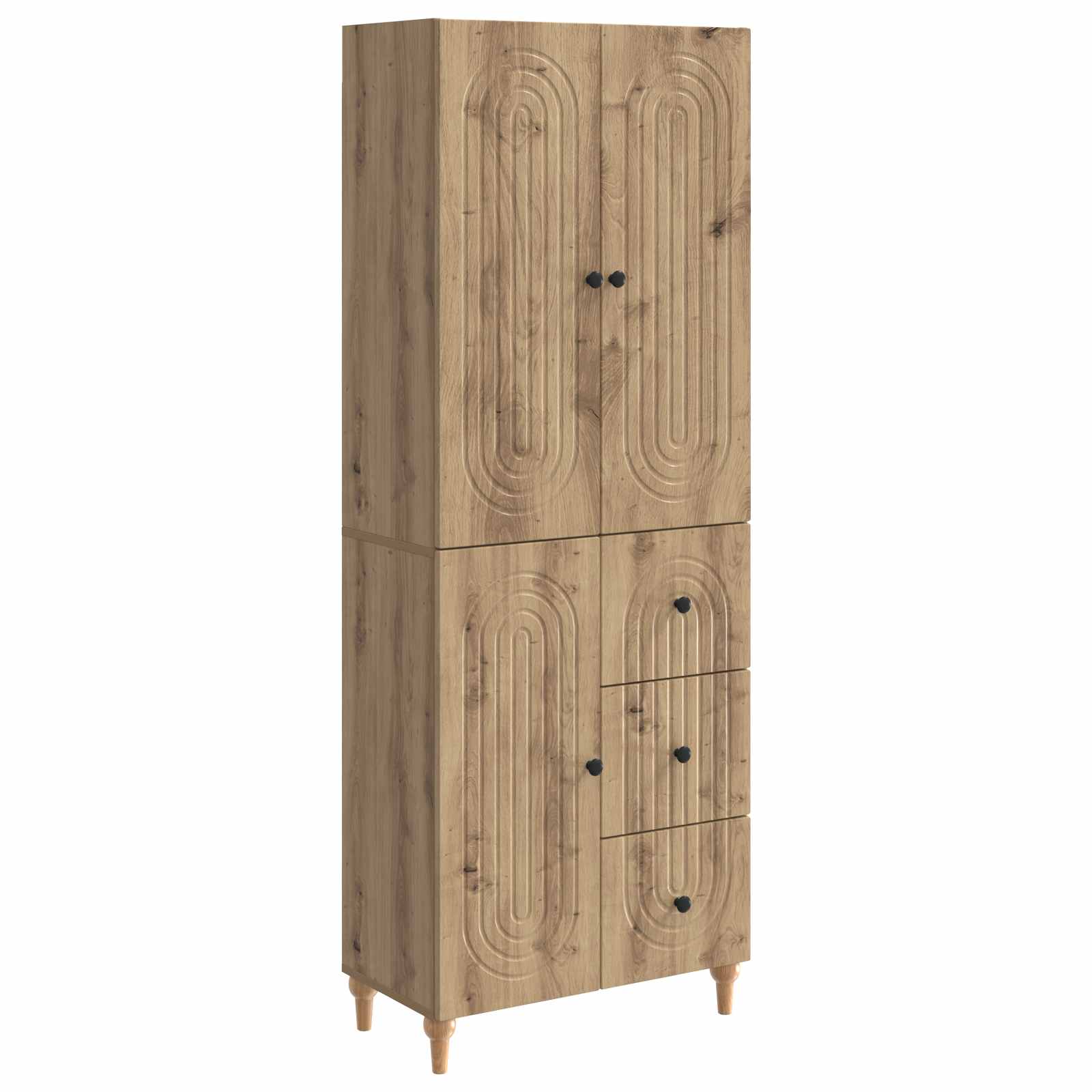 vidaXL Kastenset 2 pcs 66 x 34,5 x 90 cm Bewerkt hout