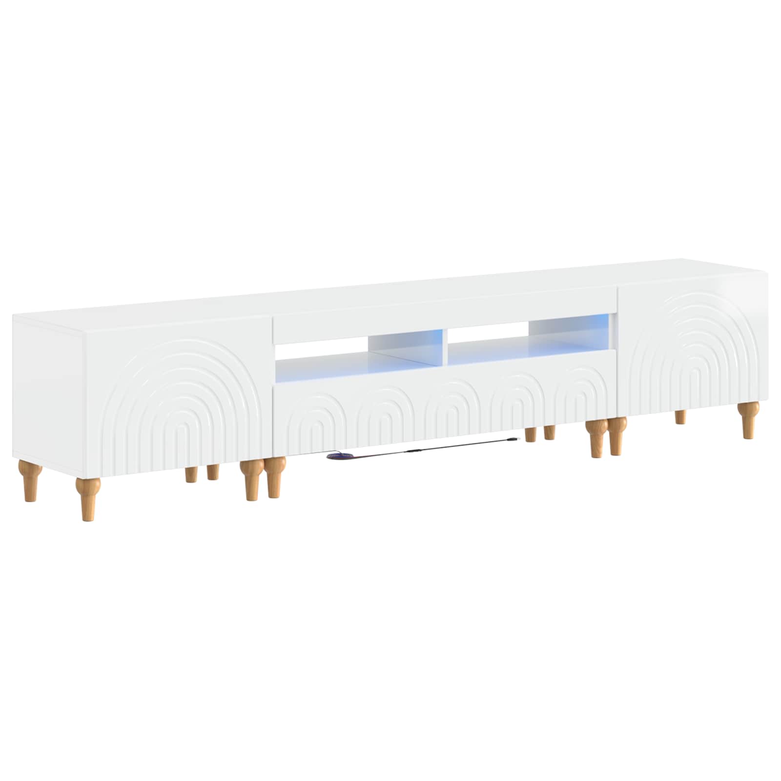 vidaXL 3-delige LED TV-kast Zwart Bewerkt hout