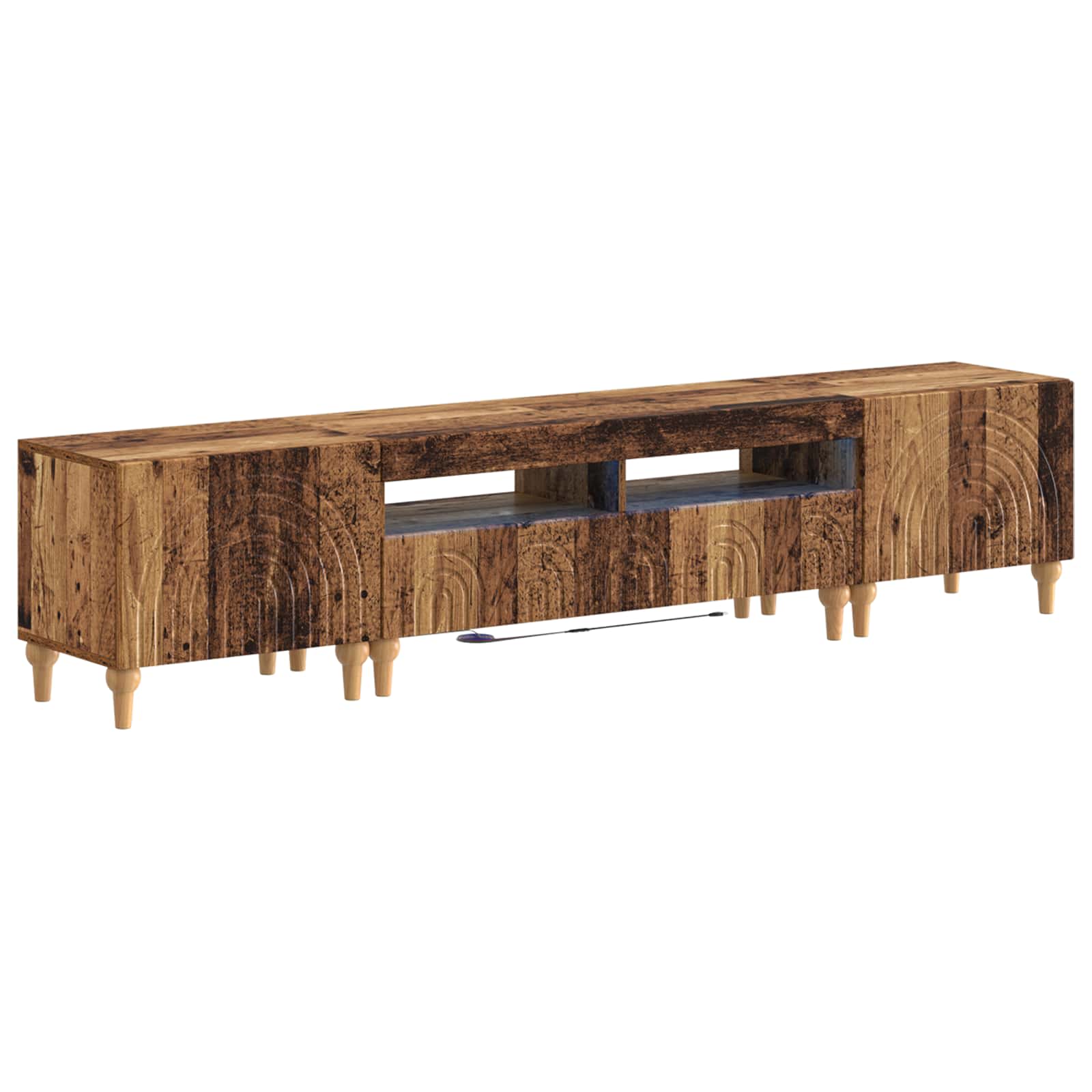 vidaXL 3-delige LED TV-kast Zwart Bewerkt hout