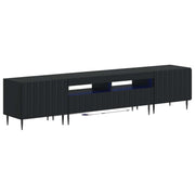 vidaXL 5-delige LED TV-kast Zwart Bewerkt hout