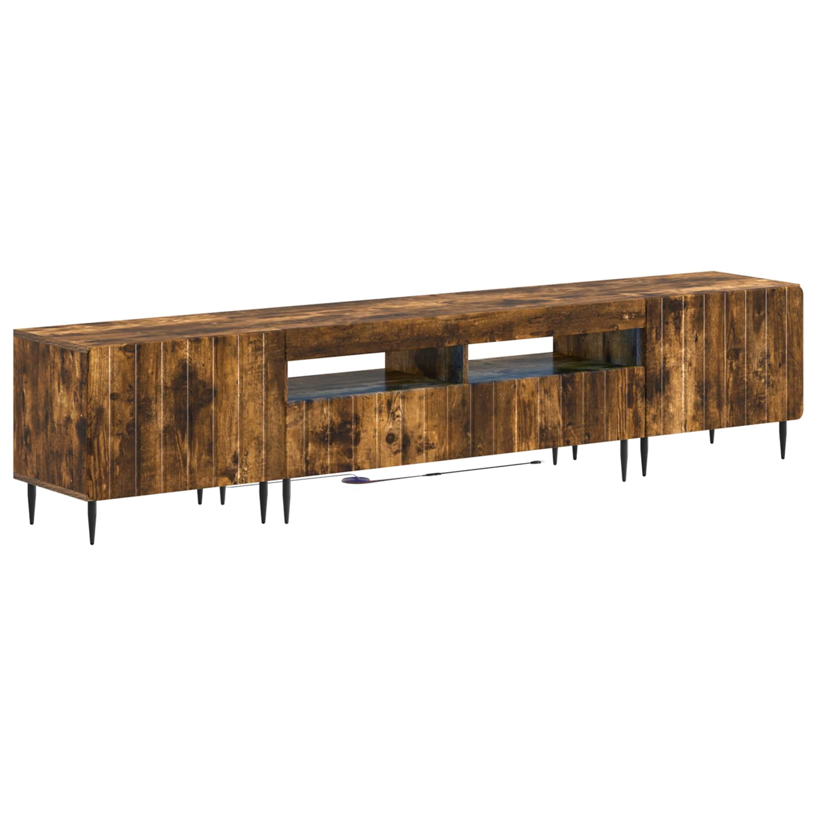 vidaXL 5-delige LED TV-kast Zwart Bewerkt hout