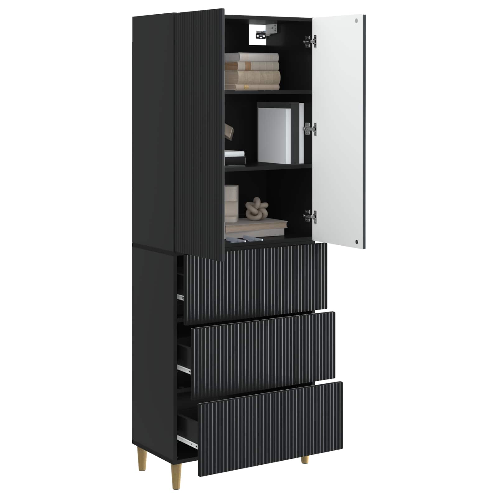 vidaXL Kastenset 2 pcs 66 x 34,5 x 90 cm Bewerkt hout