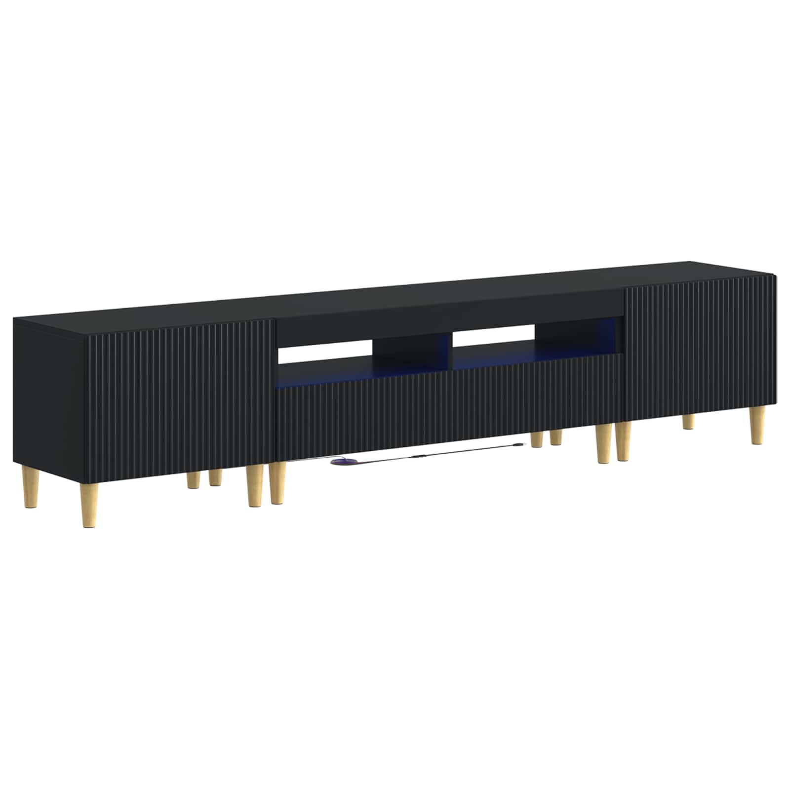 vidaXL 5-delige LED TV-kast ARNHEM Zwart Bewerkt hout