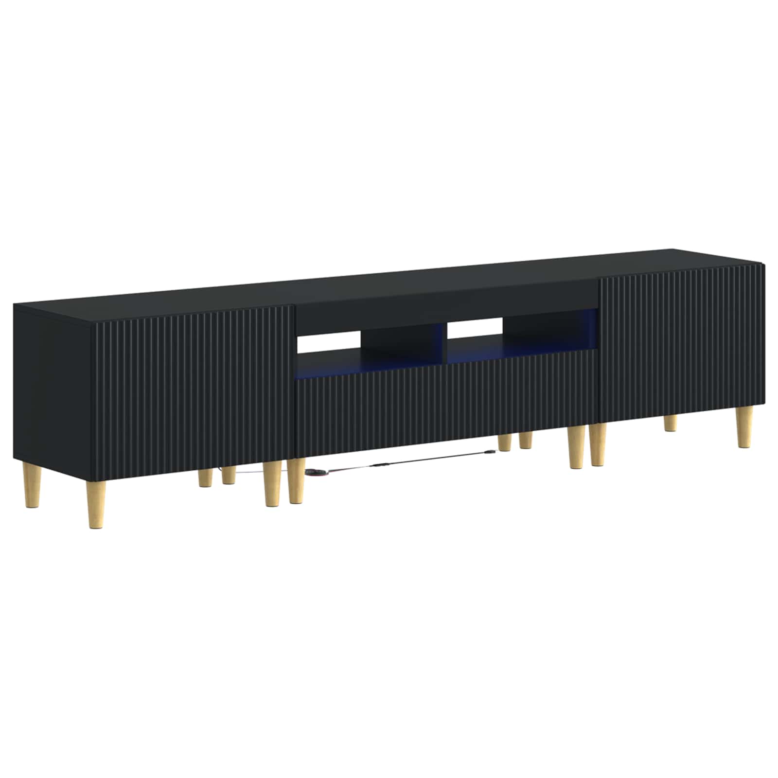 vidaXL 5-delige LED TV-kast ARNHEM Zwart Bewerkt hout